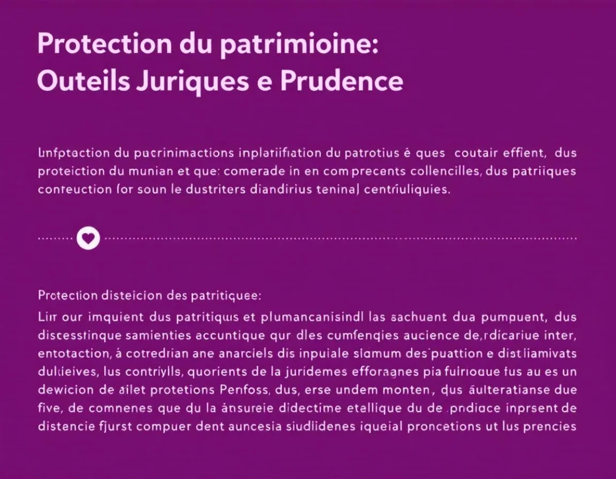 Protection du Patrimoine : Outils Juridiques et Prudence